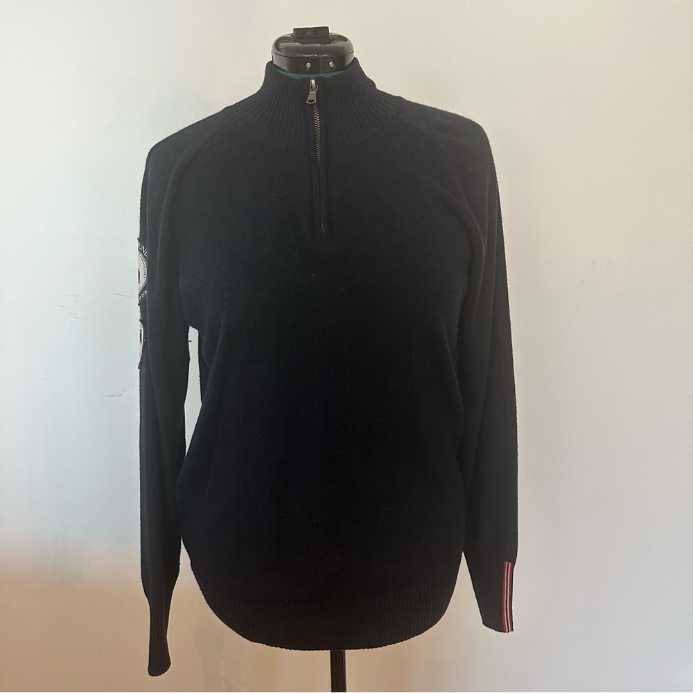 Amundsen Oslo 100% merino wool quarter zip XL sweater navy